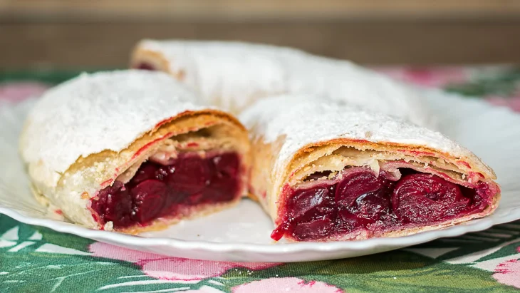 Штрудель з вишнею з листкового тіста: простий рецепт ароматного домашнього десерту 