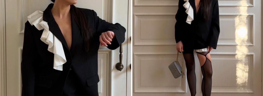 День закоханих 2026: фіналістка "Холостяка" вразила чорно-білим "луком"